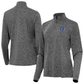 Orlando Magic Antigua Women's New Logo Mentor Long Sleeve Quarter-Zip Mock Polo Heather Black