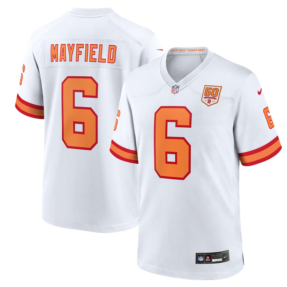 Baker Mayfield '76 Tampa Bay Buccaneers 50th Season Game Jersey - White - Nike