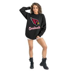 Arizona Cardinals Gameday Couture Women's Oversized Long Sleeve T-Shirt - Black - NFL
