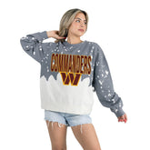 Washington Commanders Gameday Couture Women's Oversized Faded Wash Tri-Blend Pullover Sweatshirt - Gray - NFL