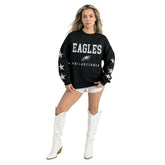 Philadelphia Eagles Gameday Couture Women's Velocity Relaxed Rhinestone Pullover Sweatshirt - Black - NFL