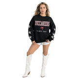 Tampa Bay Buccaneers Gameday Couture Women's Velocity Relaxed Rhinestone Pullover Sweatshirt - Black - NFL