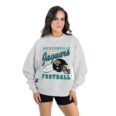 Jacksonville Jaguars Gameday Couture Women's Home Turf Oversized Premium Fleece Pullover Sweatshirt - Ash - NFL