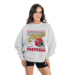 Kansas City Chiefs Gameday Couture Women's Home Turf Oversized Premium Fleece Pullover Sweatshirt - Ash - NFL