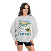 Los Angeles Chargers Gameday Couture Women's Home Turf Oversized Premium Fleece Pullover Sweatshirt - Ash - NFL