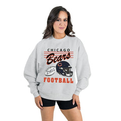 Chicago Bears Gameday Couture Women's Home Turf Oversized Premium Fleece Pullover Sweatshirt - Ash - NFL