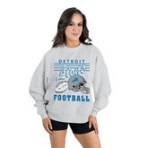 Detroit Lions Gameday Couture Women's Home Turf Oversized Premium Fleece Pullover Sweatshirt - Ash - NFL
