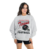 Houston Texans Gameday Couture Women's Home Turf Oversized Premium Fleece Pullover Sweatshirt - Ash - NFL