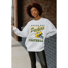 Green Bay Packers Gameday Couture Women's Home Turf Oversized Premium Fleece Pullover Sweatshirt - Ash - NFL