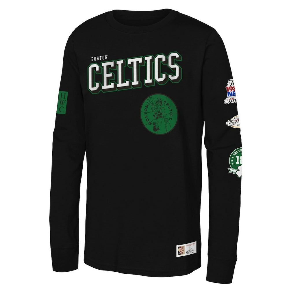 Mitchell & Ness Boston Celtics Youth Hardwood Classics Training Camp Long Sleeve T-Shirt Black