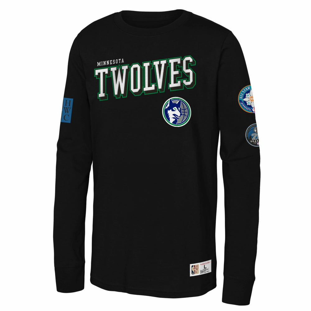 Mitchell & Ness Minnesota Timberwolves Youth Hardwood Classics Training Camp Long Sleeve T-Shirt Black