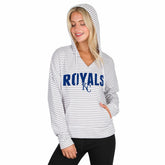 Kansas City Royals Concepts Sport Women's Liftoff Striped V-Neck Hoodie Online