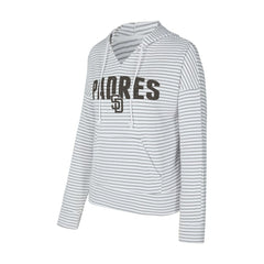 San Diego Padres Concepts Sport Women's Liftoff Striped V-Neck Hoodie Sale