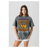 Washington Commanders Gameday Couture Women's Oversized Classic Grind Washed T-Shirt - Gray - NFL