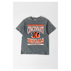 Cincinnati Bengals Gameday Couture Women's Oversized Classic Grind Washed T-Shirt - Gray - NFL