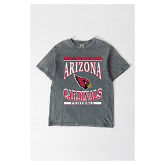 Arizona Cardinals Gameday Couture Women's Oversized Classic Grind Washed T-Shirt - Gray - NFL