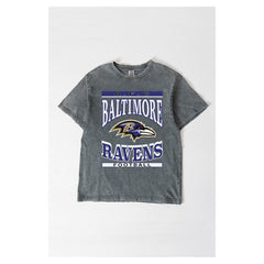 Baltimore Ravens Gameday Couture Women's Oversized Classic Grind Washed T-Shirt - Gray - NFL