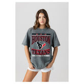 Houston Texans Gameday Couture Women's Oversized Classic Grind Washed T-Shirt - Gray - NFL