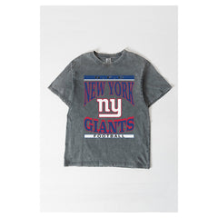 New York Giants Gameday Couture Women's Oversized Classic Grind Washed T-Shirt - Gray - NFL