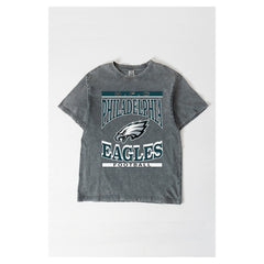 Philadelphia Eagles Gameday Couture Women's Oversized Classic Grind Washed T-Shirt - Gray - NFL