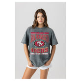 San Francisco 49ers Gameday Couture Women's Oversized Classic Grind Washed T-Shirt - Gray - NFL