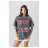 Tampa Bay Buccaneers Gameday Couture Women's Oversized Classic Grind Washed T-Shirt - Gray - NFL