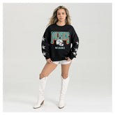 Miami Dolphins Gameday Couture Women's Pure Victory Rhinestud Star-Sleeve Pullover Sweatshirt - Black - NFL