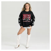 Tampa Bay Buccaneers Gameday Couture Women's Pure Victory Rhinestud Star-Sleeve Pullover Sweatshirt - Black - NFL