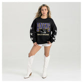 Baltimore Ravens Gameday Couture Women's Pure Victory Rhinestud Star-Sleeve Pullover Sweatshirt - Black - NFL