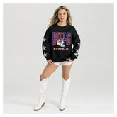 Buffalo Bills Gameday Couture Women's Pure Victory Rhinestud Star-Sleeve Pullover Sweatshirt - Black - NFL