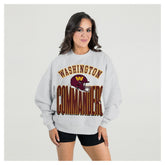 Washington Commanders Gameday Couture Women's Fierce Focus Premium Oversized Fleece Pullover Sweatshirt - Ash - NFL