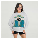 Jacksonville Jaguars Gameday Couture Women's Fierce Focus Premium Oversized Fleece Pullover Sweatshirt - Ash - NFL