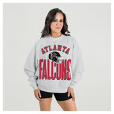 Atlanta Falcons Gameday Couture Women's Fierce Focus Premium Oversized Fleece Pullover Sweatshirt - Ash - NFL