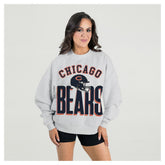 Chicago Bears Gameday Couture Women's Fierce Focus Premium Oversized Fleece Pullover Sweatshirt - Ash - NFL