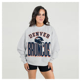 Denver Broncos Gameday Couture Women's Fierce Focus Premium Oversized Fleece Pullover Sweatshirt - Ash - NFL