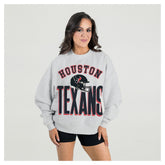Houston Texans Gameday Couture Women's Fierce Focus Premium Oversized Fleece Pullover Sweatshirt - Ash - NFL