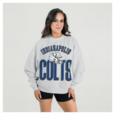 Indianapolis Colts Gameday Couture Women's Fierce Focus Premium Oversized Fleece Pullover Sweatshirt - Ash - NFL