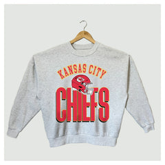 Kansas City Chiefs Gameday Couture Women's Fierce Focus Premium Oversized Fleece Pullover Sweatshirt - Ash - NFL