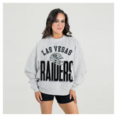 Las Vegas Raiders Gameday Couture Women's Fierce Focus Premium Oversized Fleece Pullover Sweatshirt - Ash - NFL