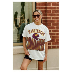 Washington Commanders Gameday Couture Women's Oversized Classic Fierce Focus T-Shirt - White - NFL