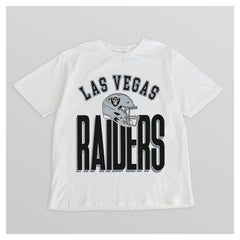 Las Vegas Raiders Gameday Couture Women's Oversized Classic Fierce Focus T-Shirt - White - NFL