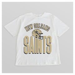 New Orleans Saints Gameday Couture Women's Oversized Classic Fierce Focus T-Shirt - White - NFL