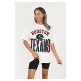 Houston Texans Gameday Couture Women's Oversized Classic Fierce Focus T-Shirt - White - NFL