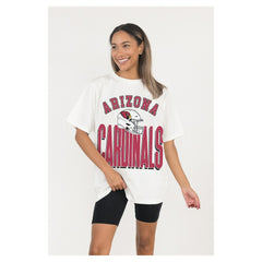 Arizona Cardinals Gameday Couture Women's Oversized Classic Fierce Focus T-Shirt - White - NFL