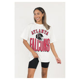 Atlanta Falcons Gameday Couture Women's Oversized Classic Fierce Focus T-Shirt - White - NFL