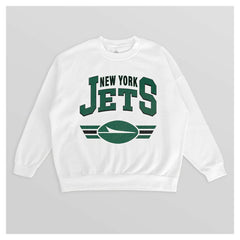 New York Jets Gameday Couture Women's Swift Strike Premium Oversized Fleece Pullover Sweatshirt - White - NFL