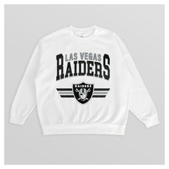 Las Vegas Raiders Gameday Couture Women's Swift Strike Premium Oversized Fleece Pullover Sweatshirt - White - NFL