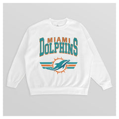 Miami Dolphins Gameday Couture Women's Swift Strike Premium Oversized Fleece Pullover Sweatshirt - White - NFL