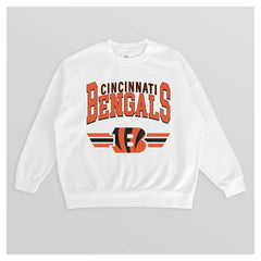Cincinnati Bengals Gameday Couture Women's Swift Strike Premium Oversized Fleece Pullover Sweatshirt - White - NFL