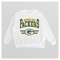 Green Bay Packers Gameday Couture Women's Swift Strike Premium Oversized Fleece Pullover Sweatshirt - White - NFL